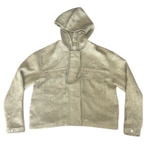 Avec Les Filles Hooded Utility Jacket in Light Olive